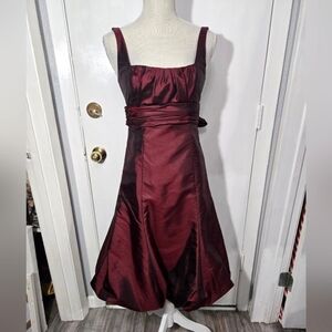 Dessy Collection Pomegranate Midi Puffy Hem Dress Size 2